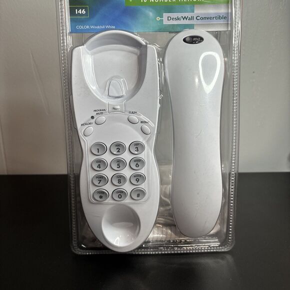 AT&T 146 Design Line Telephone Windchill White Hearing Aid Compatible Desk/Wall - Picture 7 of 7